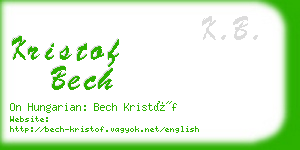 kristof bech business card